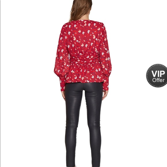 WALTER BAKER Clara Printed Peplum Blouse-NWT-XS - Picture 9 of 10